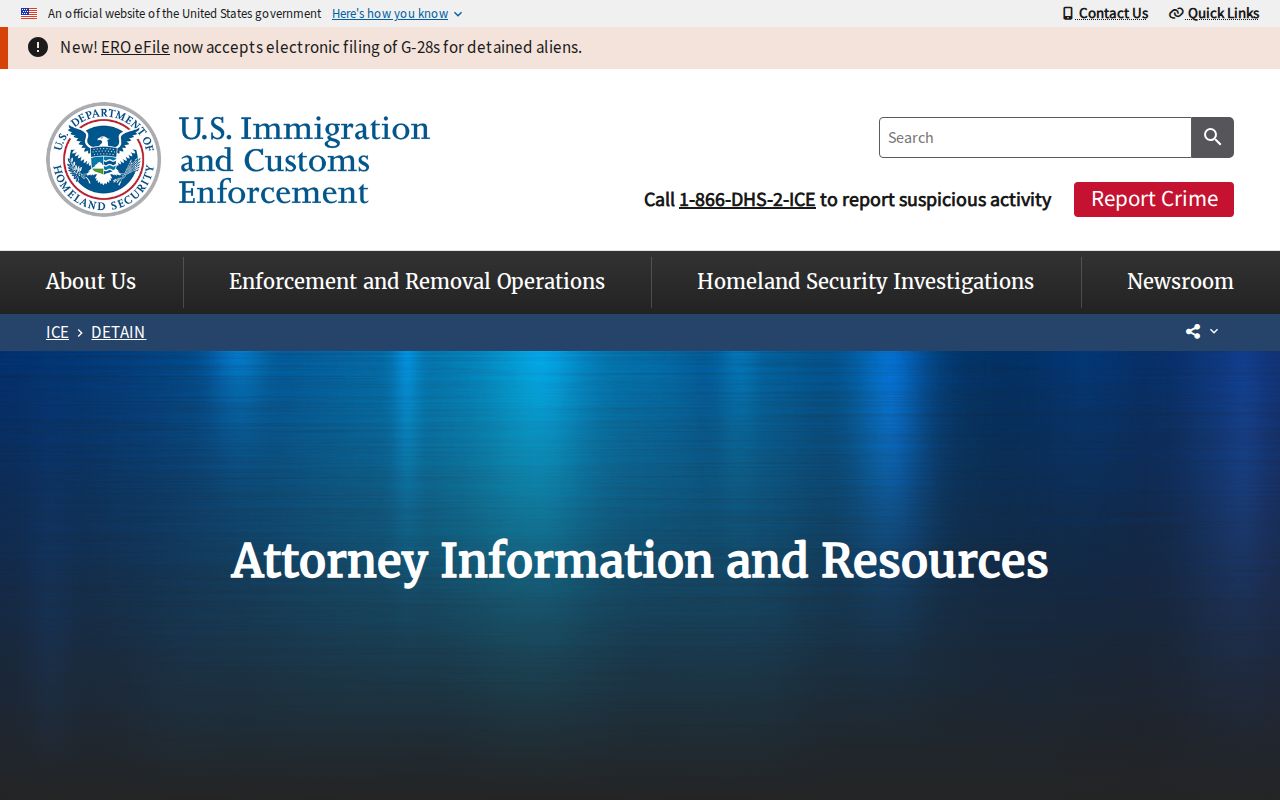 ICE detainee locator release scope for a Northumberland County custody transfer